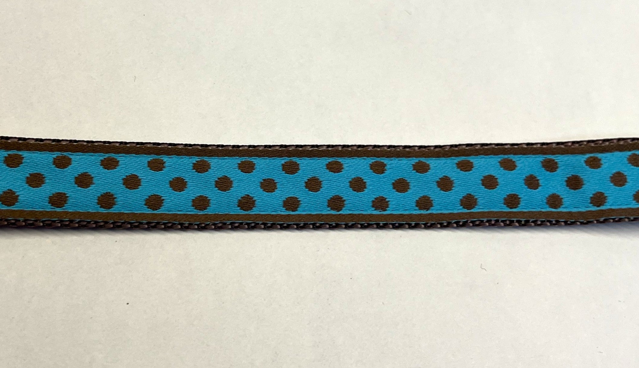 Blue with Brown Polka Dots Chain Martingale Collar 3/4
