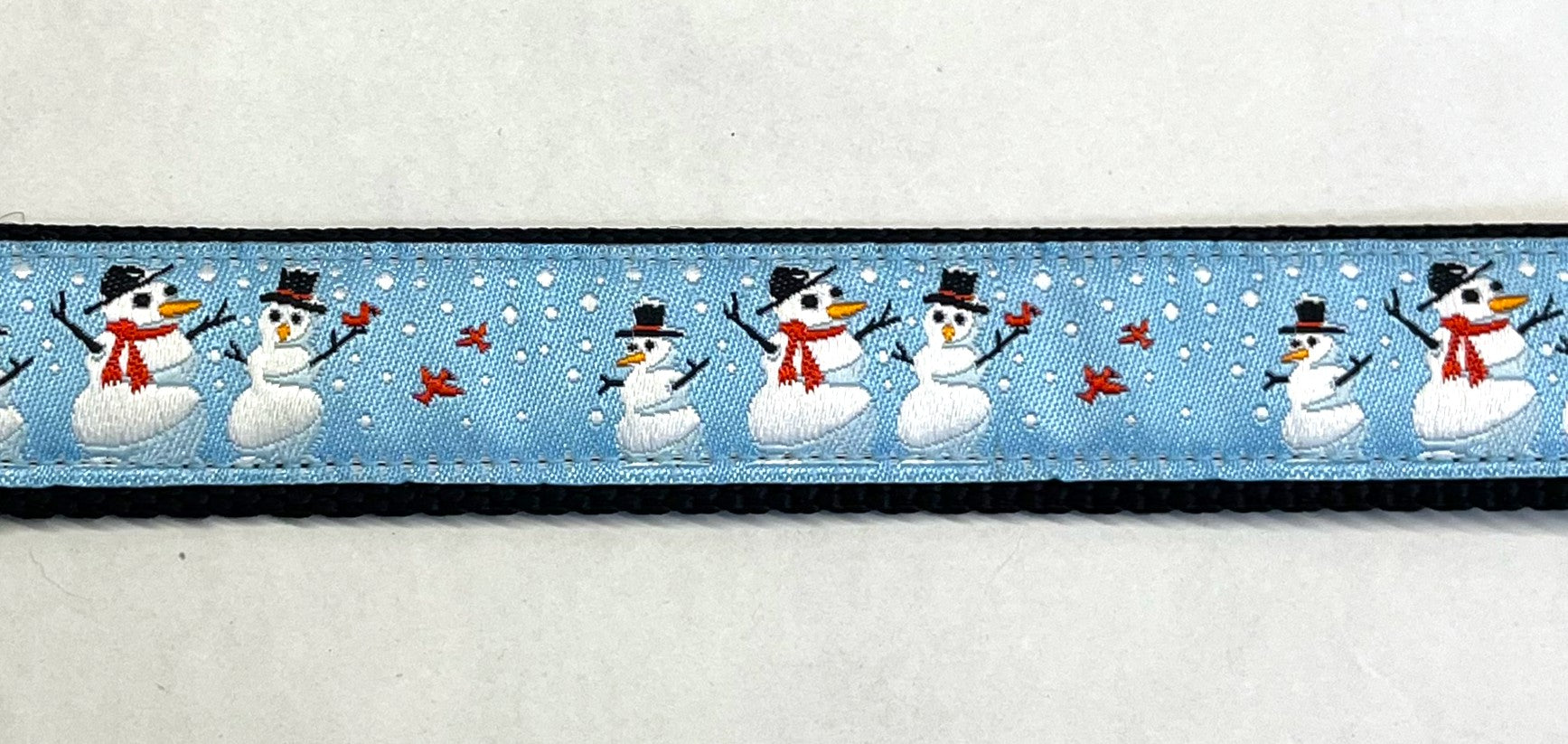 Blue with Snowmen Dog Leash 1in