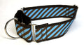 Blue and Brown Diagonal Stripe Martingale Collar 2in