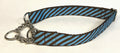Blue and Brown Diagonal Stripe Chain Martingale Collar 1in