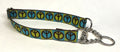 Blue and Green with Brown Peace Sign Chain Martingale Collar 1in