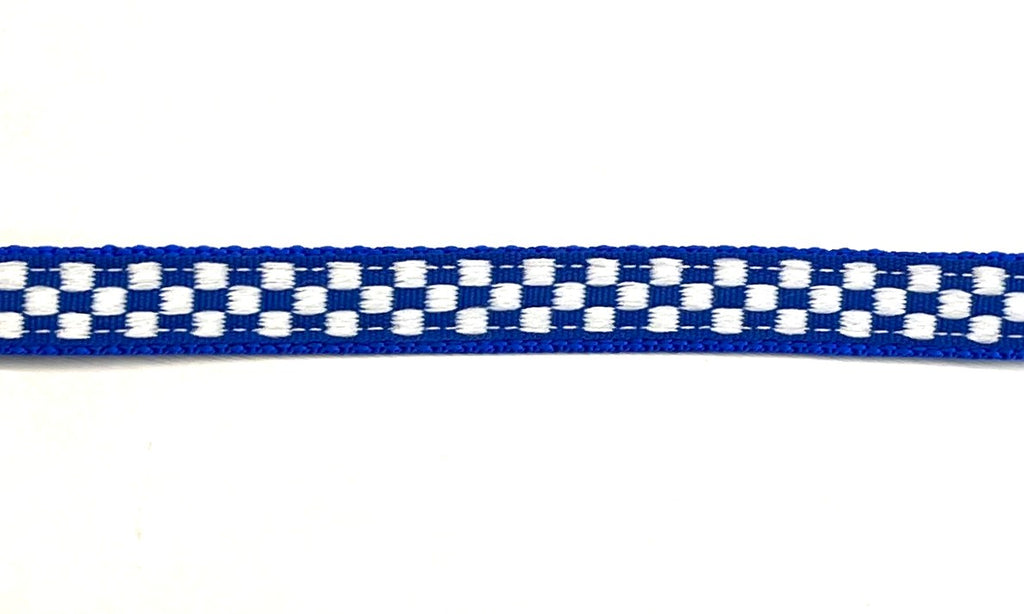 Blue and White Checkered Dog Collar 1/2