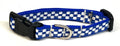 Blue and White Checkered Dog Collar 1/2