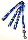 Blue and White Checkered Dog Leash 1/2