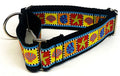 Blue Checkered Border with Starfish and Shells Martingale Collar 1 1/2 in