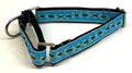 Turquoise with Green Dots and Wavy Stripe Martingale Collar 3/4