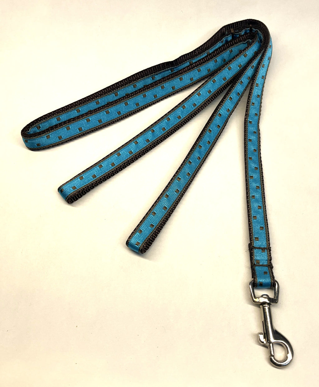 Blue with Brown Square Dots Dog Leash 1/2