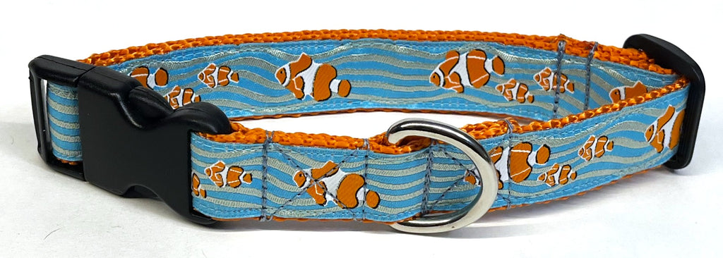 Blue with Clownfish Dog Collar 1in