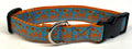 Blue with Giraffes and Suns Dog Collar 1in