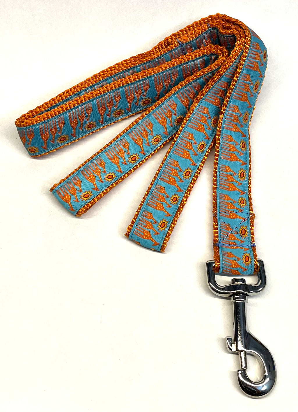 Blue with Giraffes and Suns Dog Leash 1in