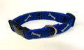 Blue with Paws and Bones Dog Collar 1in