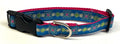 Blue with Sparkly Jewel Design Dog Collar 3/4