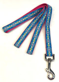 Blue with Sparkly Jewel Design Dog Leash 3/4