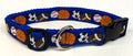 Blue with Sports Dog Collar 1in