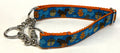 Blue with Squirrels, Acorns, and Leaves Chain Martingale Collar 1in