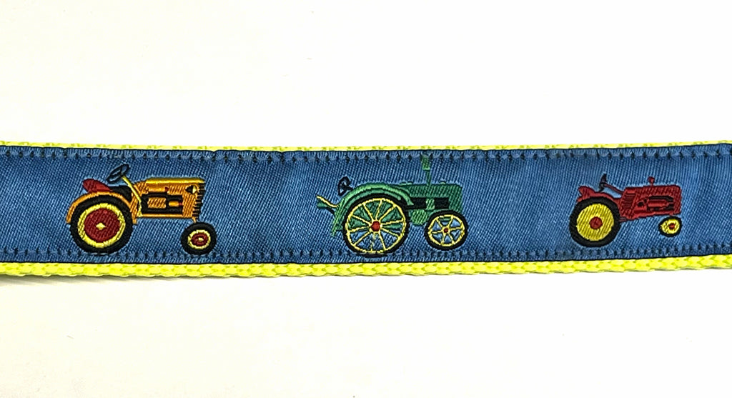 Blue with Tractors Martingale Collar 1in