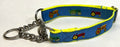 Blue with Tractors Chain Martingale Collar 1in