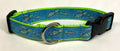 Blue with Turtles Dog Collar 1in