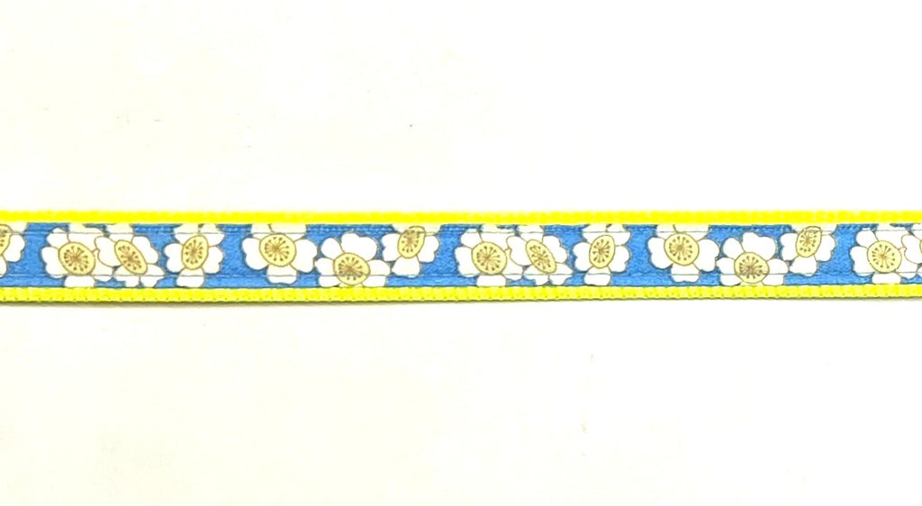 Blue with White Flowers Dog Leash 1/2
