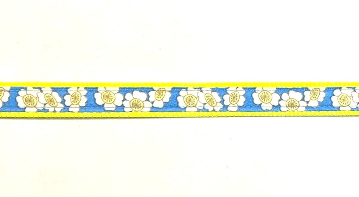 Blue with White Flowers Dog Leash 1/2