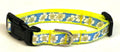 Blue with White Flowers Dog Collar 1/2