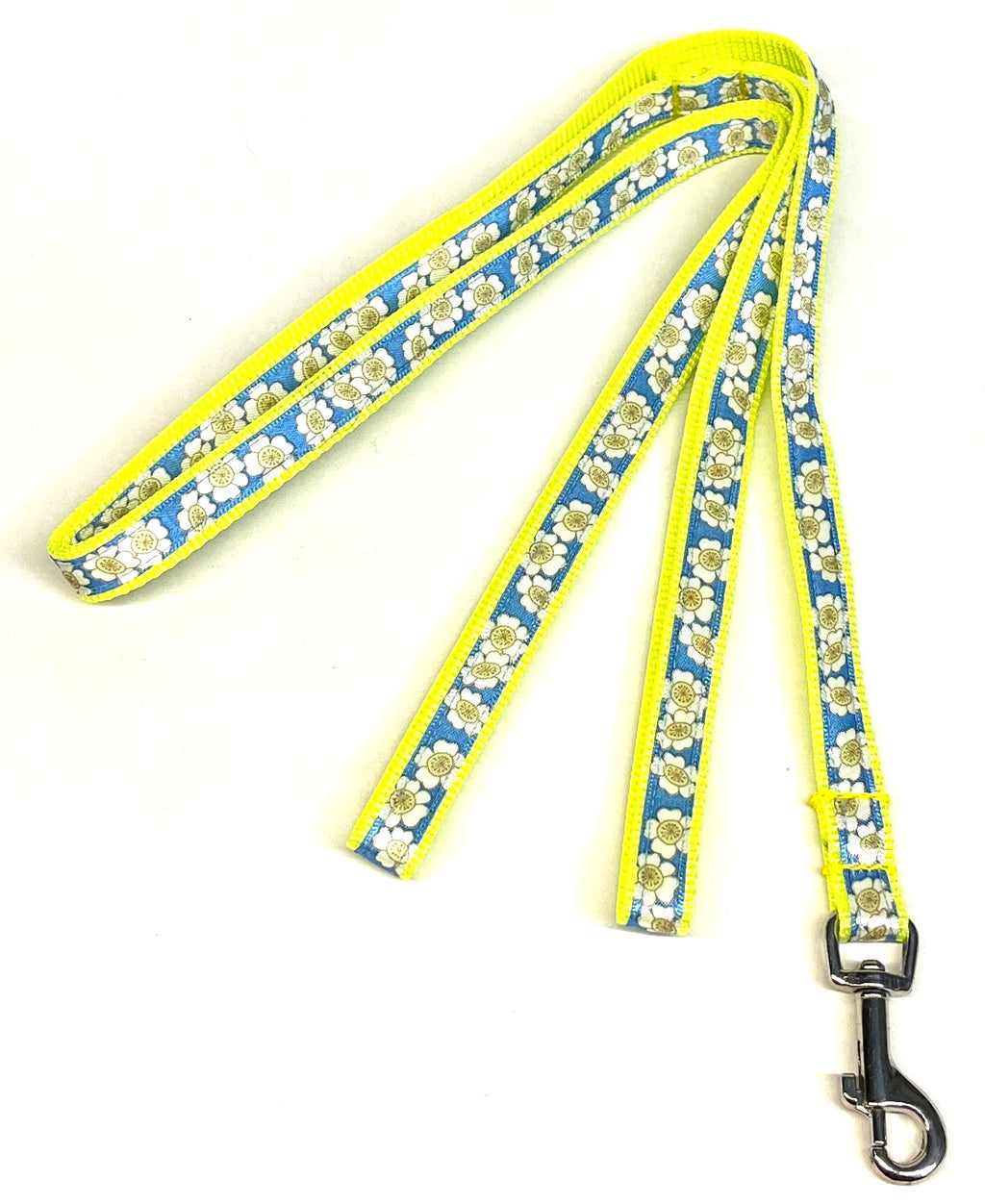 Blue with White Flowers Dog Leash 1/2