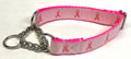 Breast Cancer Awareness Ribbon Chain Martingale Collar 1in