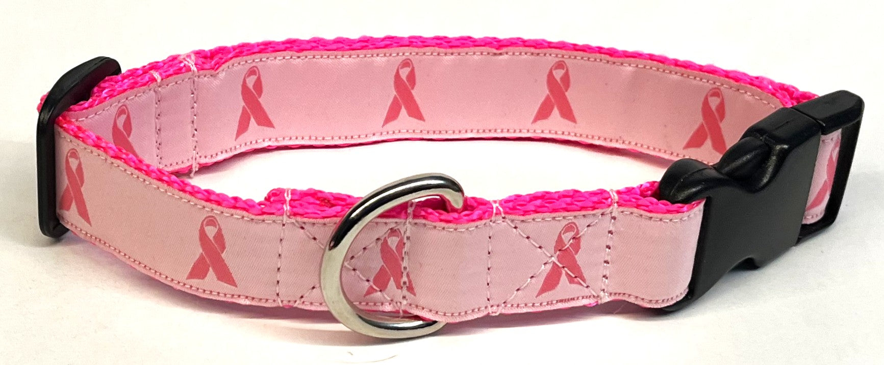 Breast Cancer Awareness Ribbon Dog Collar 1in