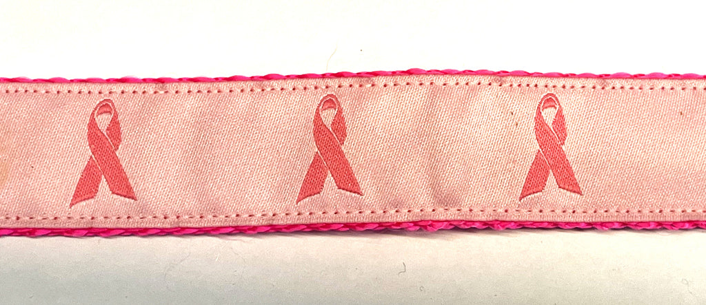 Breast Cancer Awareness Ribbon Dog Collar 1in