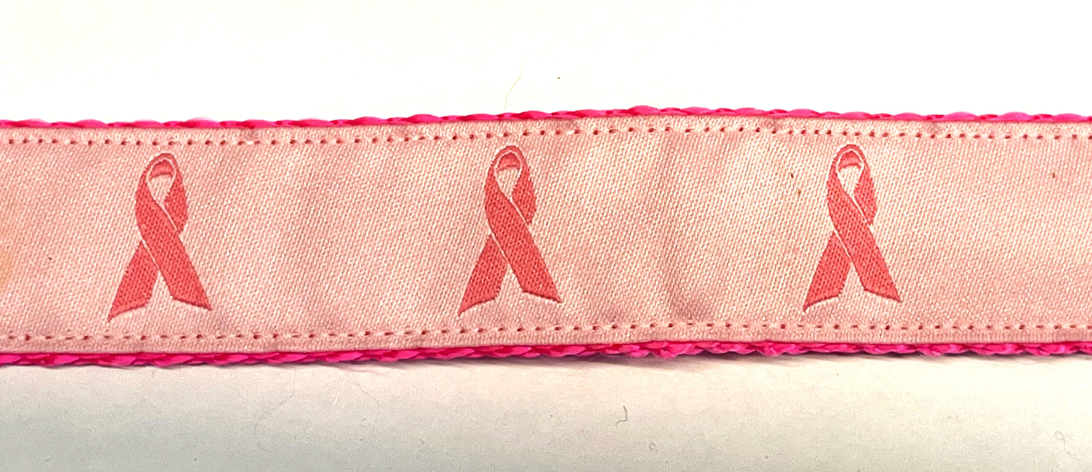 Breast Cancer Awareness Ribbon Dog Collar 1in