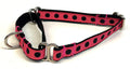 Bright Pink with Black Dots Martingale Collar 1/2