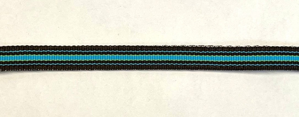 Brown, Blue, and Green Stripe Cat Collar