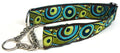 Brown, Blue, and Green Swoosh with Dots Chain Martingale Collar 1 1/2 in