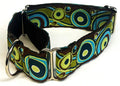 Brown, Blue, and Green Swoosh with Dots Martingale Collar 1 1/2 in