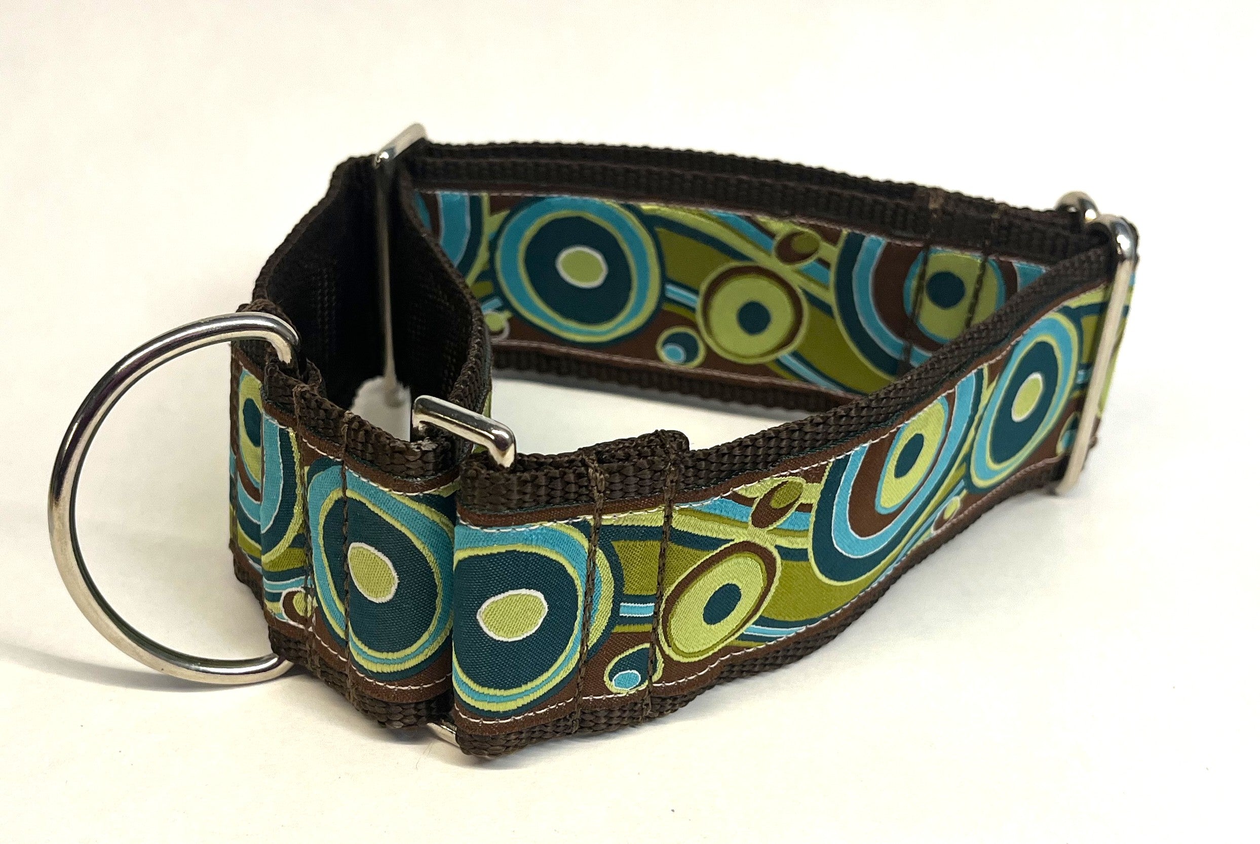 Brown, Blue, Green Swoosh with Dots Martingale Collar 2in