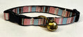 Brown, Light Pink, Light Blue & White Vertical Stripe Cat Collar