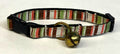 Brown, White, Green & Pink Vertical Stripe Cat Collar