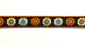Brown with Blue Orange and Green Flowers Dog Collar 3/4