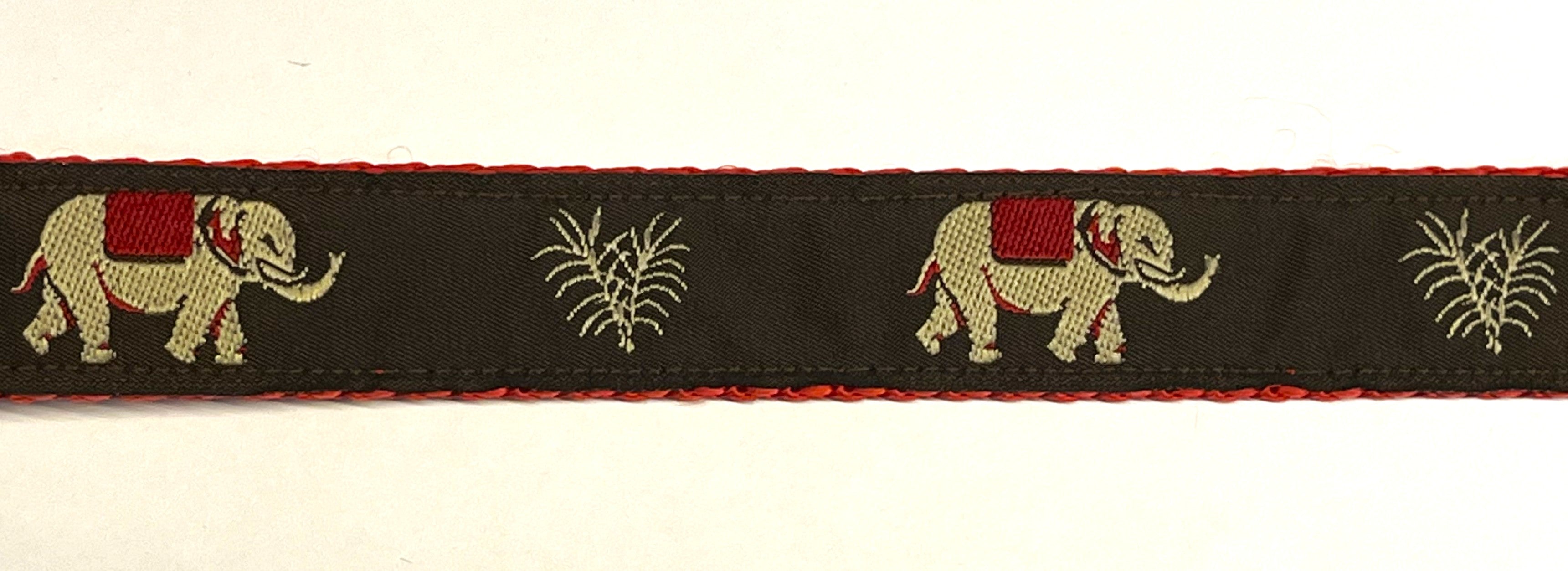 Brown with Elephants Martingale Collar 1in
