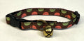 Brown with Green & Pink Half Circle Dots Cat Collar