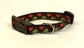 Brown with Green and Pink Half Circles Dog Collar 1/2