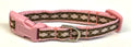 Brown with Light Pink Argyle Dog Collar 1/2