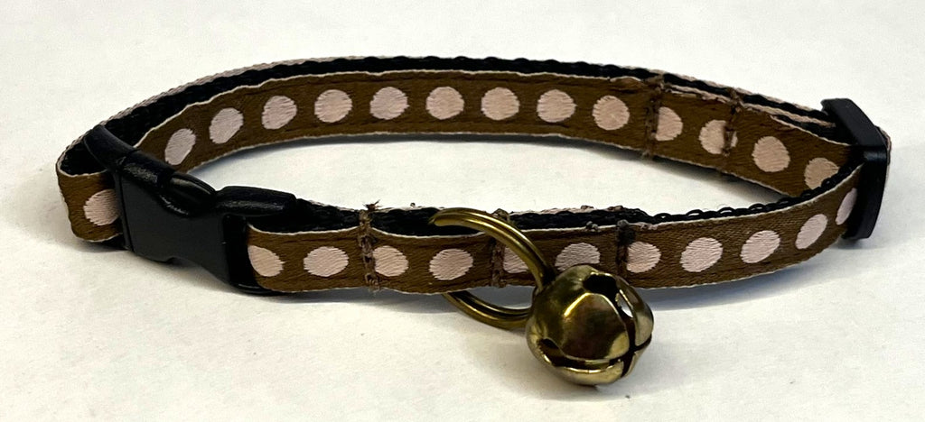 Brown with Light Pink Dots Cat Collar