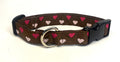Brown with Pink and Dark Pink Hearts Dog Collar 1in