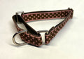 Brown with Pink Polka Dots Martingale Collar 3/4