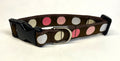 Brown with Pink, White, and Tan Dots Dog Collar 3/4