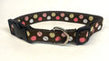 Brown with Pink, White and Tan Dots Dog Collar 1in