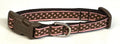 Brown with Pink Polka Dots Dog Collar 1/2