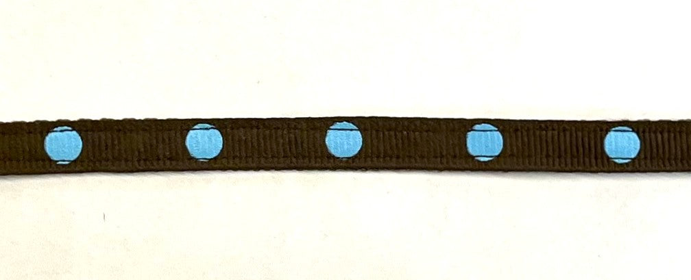 Brown with Blue Dot Cat Collar
