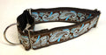 Brown with Blue Paisley Design Martingale Collar 2in